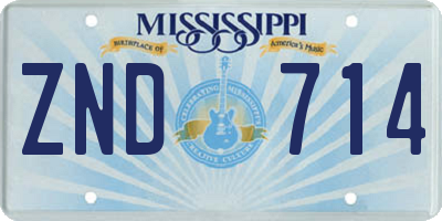 MS license plate ZND714