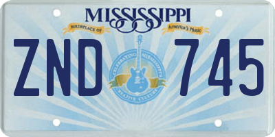 MS license plate ZND745