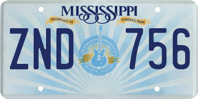 MS license plate ZND756