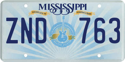 MS license plate ZND763