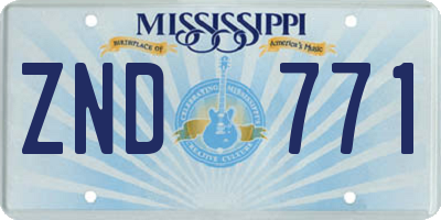 MS license plate ZND771