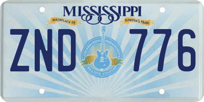 MS license plate ZND776