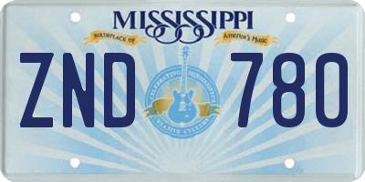 MS license plate ZND780