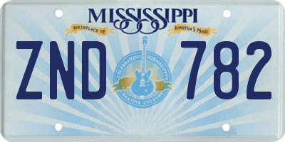 MS license plate ZND782