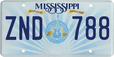 MS license plate ZND788