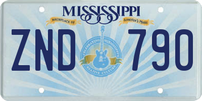 MS license plate ZND790