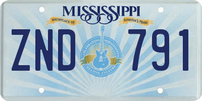MS license plate ZND791