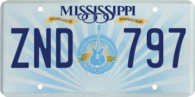 MS license plate ZND797
