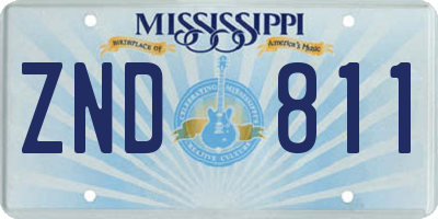 MS license plate ZND811