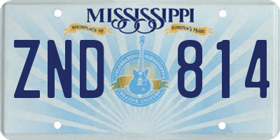 MS license plate ZND814