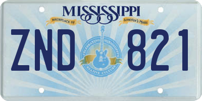 MS license plate ZND821