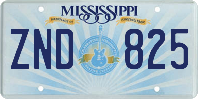MS license plate ZND825