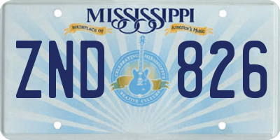 MS license plate ZND826