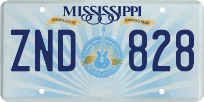 MS license plate ZND828