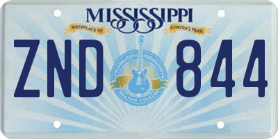 MS license plate ZND844
