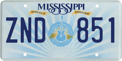 MS license plate ZND851
