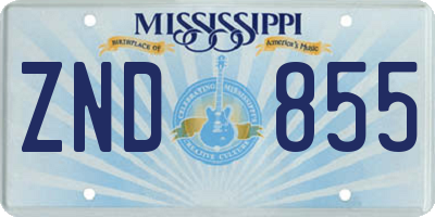MS license plate ZND855