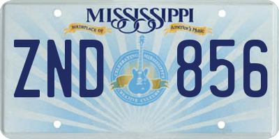MS license plate ZND856