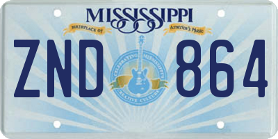 MS license plate ZND864