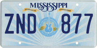 MS license plate ZND877