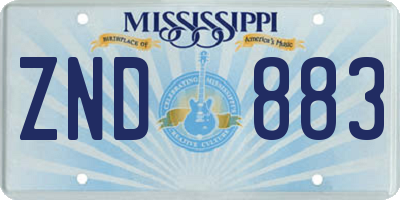 MS license plate ZND883