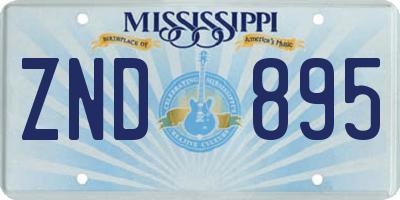 MS license plate ZND895