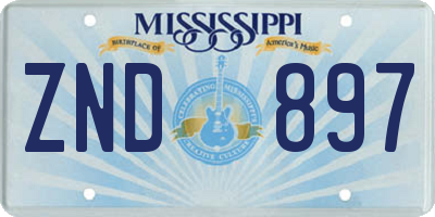 MS license plate ZND897