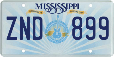 MS license plate ZND899