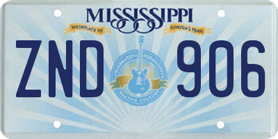 MS license plate ZND906
