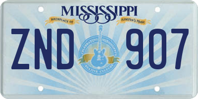 MS license plate ZND907