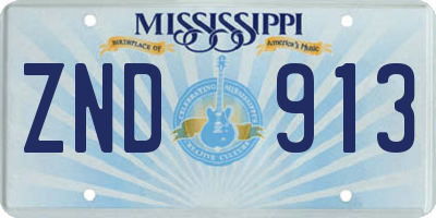 MS license plate ZND913