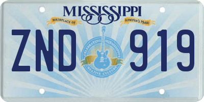 MS license plate ZND919