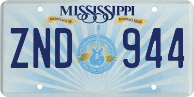 MS license plate ZND944