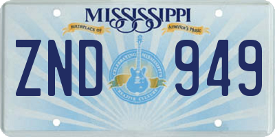 MS license plate ZND949