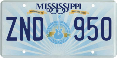 MS license plate ZND950