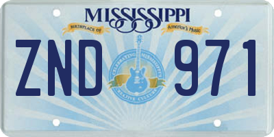 MS license plate ZND971
