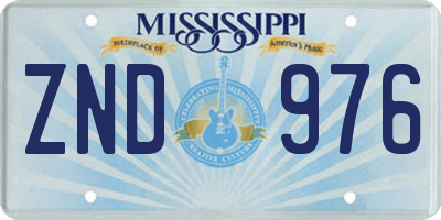 MS license plate ZND976