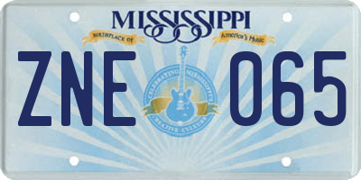 MS license plate ZNE065