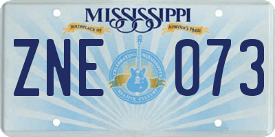 MS license plate ZNE073
