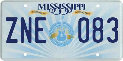 MS license plate ZNE083