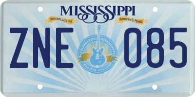 MS license plate ZNE085