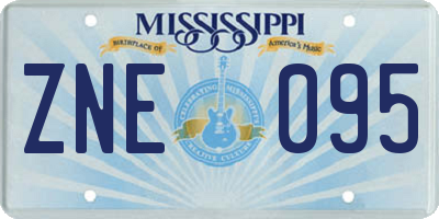 MS license plate ZNE095