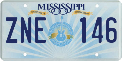 MS license plate ZNE146