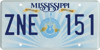 MS license plate ZNE151
