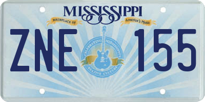 MS license plate ZNE155