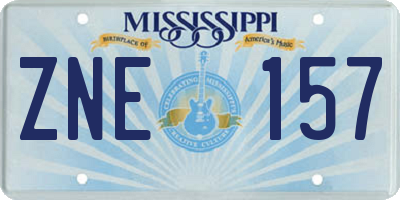 MS license plate ZNE157