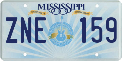 MS license plate ZNE159