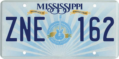 MS license plate ZNE162