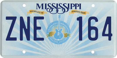 MS license plate ZNE164