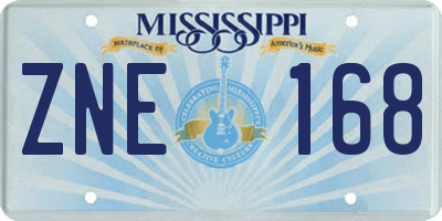 MS license plate ZNE168
